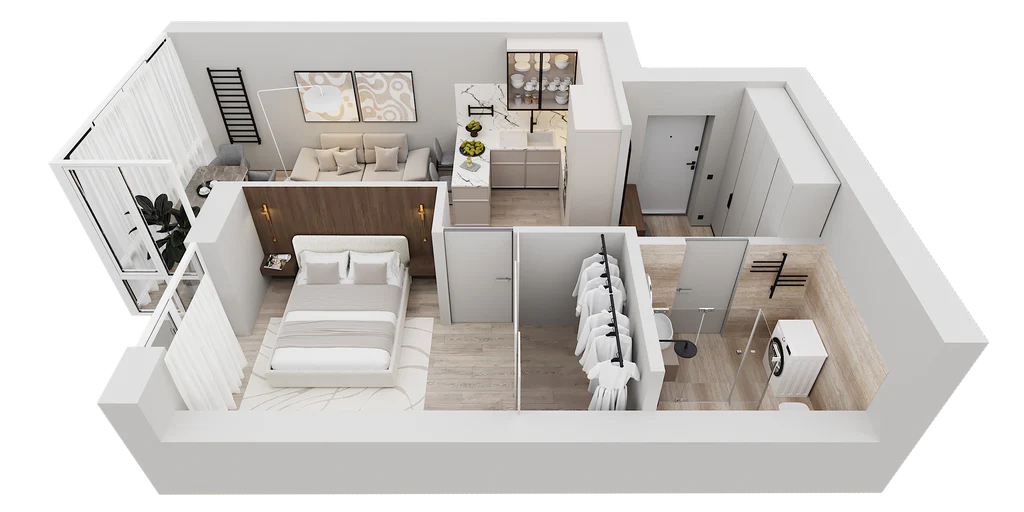 flat view