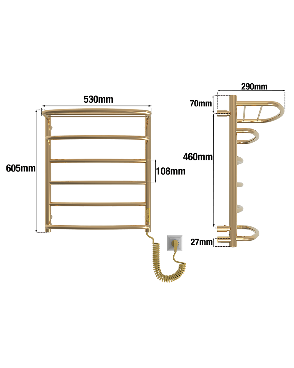 Cascade with shelf 6 Gold
