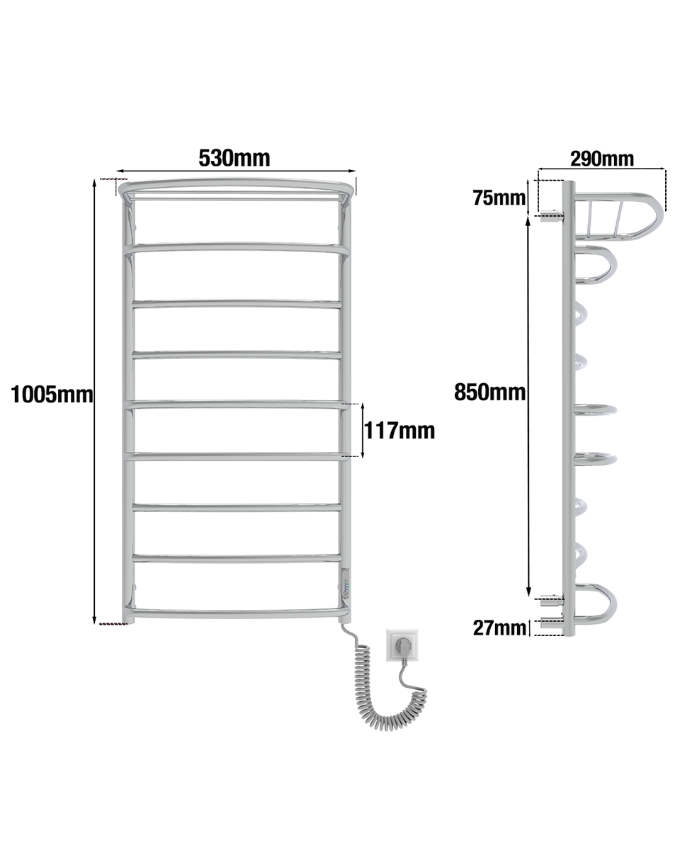 Cascade with shelf 9 Chrom